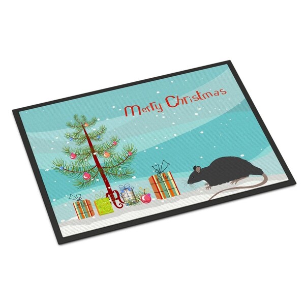 Carolines Treasures 18 x 27 in. Black Rat Merry Christmas Indoor or Outdoor Mat CK4468MAT - main